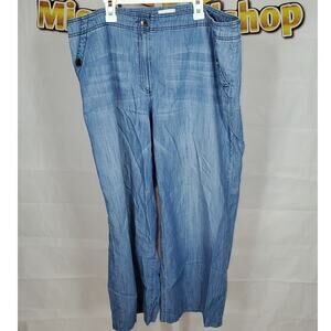 Chico’s Blue Trouser Pants Lightweight Casual Size 3